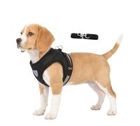 Meichoon Dog Harness No Pull for Small Medium Dogs Adjustable No Choke Vest Style Step in Puppy Harness with Reflective Strips Pet Walking Vest for Small Breeds Black XL