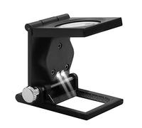 Meichoon Folding Magnifier 10X Desk Metal Microscope Foldable Magnifying Glass Tool Stand Loupe with LED Light for Textile Optical Lens UC50
