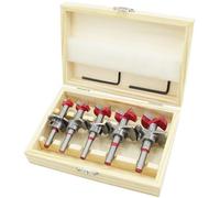 Meichoon Forstner Drill Bit 5 Pieces 15mm 20mm 25mm 30mm 35mm Carbon Steel Adjustable Positioning Woodworking Hinge Hole Drilling Boring Bit for Soft and Hard Wood