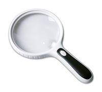 Meichoon Handheld Magnifier 3x 10x Magnification Extra Large Optical Lens Clear Field of View Illuminated with 4 LEDs Elderly Reading Children's Exploration White