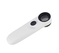 Meichoon Handheld Magnifying Glass 40X Reading Magnifier with Double Lights Jewelry Appraisal Inspection Coins Insects Rocks Map Crossword Puzzle UC26