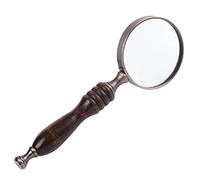 Meichoon Handheld Wood Magnifying Glass 10X Classical Nostalgic Retro Style Magnifier Ebony Handle the Elder Reading Aid Tool,UC32
