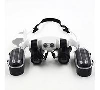 Meichoon Headband Magnifier with LED Light Magnifying Glass Loupe 4 Interchangeable Lens 10X 15X 20X 25X for Jewelry Identification Clock Electronics Repair Medical Laboratory Work UC46