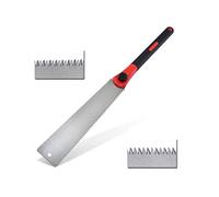Meichoon Japanese Style Ryoba Double Edge Pull Saw - 12.5 Inch Flexible Blade Hand Saw for Woodworking