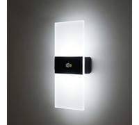 Meichoon Motion Sensor Indoor Wall Light Bedside Night Light Square USB Rechargeable Brightness Adjustable Magnetic Cordless LE2534 Black