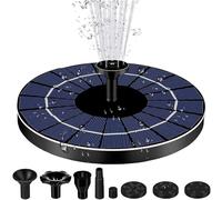 Meichoon Solar Fountain Pump 3.5W with 6 Nozzles Birdbath Water Feature Independent Floating Fountain for Gardens Ponds Fish Tanks Aquariums Outdoors MY01