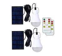 Meichoon Solar Light Bulb 2pcs Remote Control Portable LED Bulb Light Outdoor Lighting Tent Light Chicken Coop Camping Hiking Night Fishing Emergency MY13
