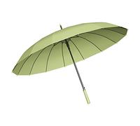 Meichoon Stick Umbrella 24Ribs Long Handle Strong Windproof Glassfiber Bumbersoll Manual Sun Rain Large Golf Umbrellas Outdoor Business Women Men KS49 Matcha Green