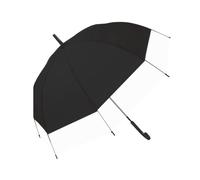 Meichoon Stick Umbrella Automatic Open Windproof Clear Umbrella Large 130cm/50 Canopy POE Material for Travel ST01Black