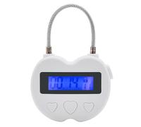 Meichoon Timer Lock Smart Padlock for Chastity Control LCD Display 99-Hour Countdown USB Rechargeable Ideal for Adult Games and Behavioral Training White