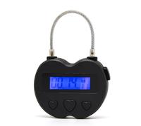 Meichoon Timer Lock Smart Padlock for Chastity Control LCD Display 99-Hour Countdown USB Rechargeable Ideal for Adult Games and Behavioral Training Black