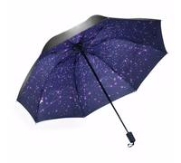 Meichoon Travel Umbrella Portable Foldable Compact Waterproof Windproof Lightweight Sturdy Stainless Steel Frame Durable Fashionable for Sun Rainy Days Outdoor Daily Use Starry Pattern