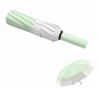 Meichoon UPF 50+ UV Protection Travel Umbrella Enhanced Double Fibreglass 20 Ribs Portable Lightweight Waterproof & Windproof Sunshade Stylish Gradient Design for Hiking Backpacking Matcha Green