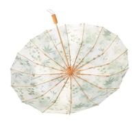 Meichoon UPF50+ UV Protection Umbrella Large 102cm/40in Stylish & Durable 16-Bone Windproof Compact Travel Retro Design Sun & Rain Parasol for Women with Wood Handle