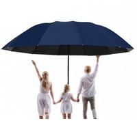 Meichoon Upgrade Umbrella Super Large Size for 3-4 Person Enhanced 12 Rib Waterproof Windproof Lightweight Durable Auto Open/Close Sunshade UV Protection for Sunny & Rainy Days Travel Business Navy