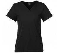 Meichoon V-Neck Scrubs Top for Women Sleeve Slim Fit with 2 Pockets Soft and Stretchy Quick Dry Nurse's Uniform DK56Black L