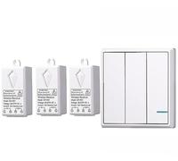 Meichoon Wireless Lights Switch and Receiver Kit No in-Wall Wiring Required Remote Control for Ceiling Fans Lamps Easy to Install 1 Three-Way Switch + 3 Receiver