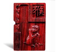 MEIDAI Natural Red Sandalwood Rosewood Carving Lighter，Replaceable for Zippo (Only Case), Compatible Insert Size 3.6cm * 1.2cm * 5cm，Lighter housing (Zodiac Monkey)