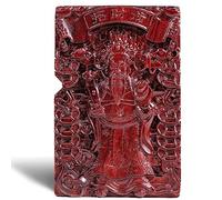 MEIDAI Natural Red Sandalwood Rosewood Carving Lighter，Replaceable for Zippo (Only Case), Compatible Insert Size 3.6cm * 1.2cm * 5cm，Lighter housing (God of wealth)