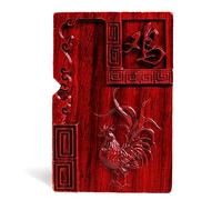 MEIDAI Natural Red Sandalwood Rosewood Carving Lighter，Replaceable for Zippo (Only Case), Compatible Insert Size 3.6cm * 1.2cm * 5cm，Lighter housing (Zodiac Chicken)