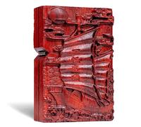 MEIDAI Natural Red Sandalwood Rosewood Carving Lighter，Replaceable for Zippo (Only Case), Compatible Insert Size 3.6cm * 1.2cm * 5cm，Lighter housing (Auspicious Sailboat)