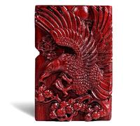 MEIDAI Natural Red Sandalwood Rosewood Carving Lighter,Replaceable for Zippo (Only Case), Compatible Insert Size 3.6cm * 1.2cm * 5cm,Lighter housing (Soar to great heights)