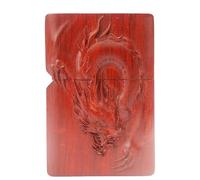 MEIDAI Natural Red Sandalwood Rosewood Carving Lighter，Replaceable for Zippo (Only Case), Compatible Insert Size 3.6cm * 1.2cm * 5cm，Lighter housing (Dragon Flight)