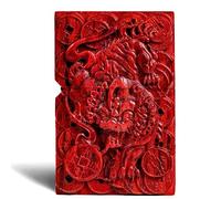 MEIDAI Natural Red Sandalwood Rosewood Carving Lighter，Replaceable for Zippo (Only Case), Compatible Insert Size 3.6cm * 1.2cm * 5cm，Lighter housing (Unicorn Bringing Wealth)
