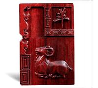 MEIDAI Natural Red Sandalwood Rosewood Carving Lighter，Replaceable for Zippo (Only Case), Compatible Insert Size 3.6cm * 1.2cm * 5cm，Lighter housing (Zodiac Sheep)