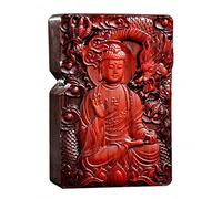 MEIDAI Natural Red Sandalwood Rosewood Carving Lighter，Replaceable for Zippo (Only Case), Compatible Insert Size 3.6cm * 1.2cm * 5cm，Lighter housing (Buddha)