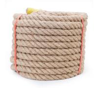 Meidansini 14mm Jute Rope, 32.8 Feet Natural Hemp Rope Strong and Thick Rope, Twisted Manila Rope Jute Twine for for Crafts, Porch Swing Rope, Hemp Rope for Decor, Railing, Docks, Landscaping