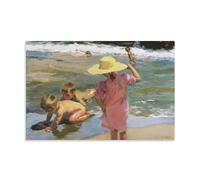 meidasi Children on The Seashore by Joaquin Sorolla Canvas Art Poster Picture Print Canvas Wall Paint Arts Decor Modern Home Artworks Gift Idea 08x12inch(20x30cm)