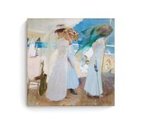 meidasi Under The Awning, Zarauz by Joaquin Sorolla Canvas Art Poster Room Aesthetic Print Art Wall Painting Canvas Gifts Modern Bedroom Decor 28x28inch(70x70cm)