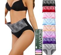 MEIDAYAI Women's Underpants, Pack of 8, Stretch Cotton High Waist Briefs, Breathable Soft Underwear, A01 - 8 Pack - Multicoloured, 3XL