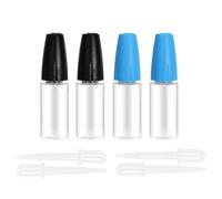 Meideli 4pcs /2 colors Precision Tip Applicator Bottles,4Pcs Plastic Droppers. 10ml Dispensing Needle With Bottle Steel Needle Dropper and Childproof Cap for fountain pen converter refill accessory