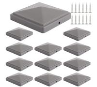 MEIDIV 12 Pcs Fence Post Caps Fits 4x4 inch Posts, Galvanized Post Caps, Fence Toppers Metal Newel Post Cap, Fence Capping Rail, Square Column Post Caps for Wooden Fences Posts Railings Steel Pipes