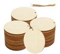 MEIDIV 200PCS Wooden Circles for Crafts, 3In Wooden Discs Slices, Wood Slices with Holes, 2mm Thick Unfinished Wooden Blanks for Crafts Christmas Ornaments
