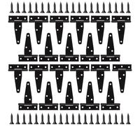 MEIDIV 22 Pack 3 Inch T Hinge, Shed Door Hinges, Garden Gate Hinges, T Strap Tee Hinge Black Outdoor for Wooden Shed Gates Barn Windows Wooden Fences
