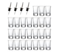 MEIDIV 30ML Shot Glasses Set of 24, Heavy Base Shot Glass, Glass Shot Glasses, Clear Shot Glass Bulk for Whiskey, Cocktail, Vodka, Espressos, Liqueurs, Tequila