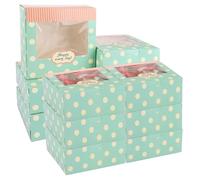 MEIDIV 50 Pack Cookie Boxes, 5”×5”×2” Brownie Box for Gift, Candy Sweet Boxes with Window, Bakery Boxes, Treat Dessert Boxes for Wedding Cake, Donuts, Cookies, Candy, Biscuit, Macaron, Chocolate