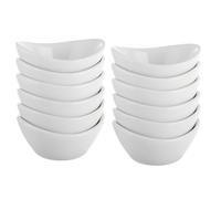 MEIDIV Ceramic Dipping Bowls Set of 12, Dipping Sauce Bowls, Small Bowl for Dips, Dip Bowl Soy Sauce Dish, Snack Serving Dishes, White Small Serving Dishes for Dips, Snacks, Tapas, and Nibbles