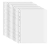 MEIDIV Pack of 300 Clear A5 Punched Punch Pockets, Plastic Sleeves Poly Pockets, Top Opening Clear Polypockets, A5 Plastic Wallet Files Protector, Document Wallets for Office, School