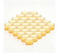 MEIDIV Set of 36 Clear Gold Tea Light Candle Holders, Glass Tealight Holder for Table Centerpiece, 5.4x3.5CM Candle Holder for Wedding, Birthday Party, Home Décor