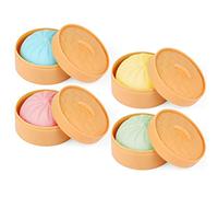 MEIEST 4 PCS Colorful Dumpling Squishy Stress Balls Fidget Sensory Toy Age 15+,Squeeze Dough Ball Stress Relief Hand Toy,Anti-Anxiety Bun with Food Steamer Stretchy Desk Toys