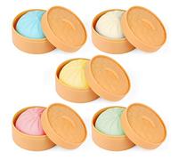 MEIEST 5 PCS Colorful Dumpling Stress Balls Fidget Sensory Toy,Squeeze Dough Ball Stress Relief Hand Toy,Bun with Food Steamer Stretchy Desk Toys