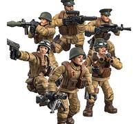 MEIEST 6 PCS Mini WWII Soldier Military Action Figures, Army Model Building Block Toys with Multiple Military Weapons Accessories,Party Favors Set for Kids (Soviet Army)