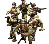 MEIEST 6 PCS Mini WWII Soldier Military Action Figures, Army Model Building Block Toys with Multiple Military Weapons Accessories,Party Favors Set for Kids (CN Army)