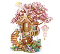 MEIEST Cherry Blossom Tree House Building Blocks Set,Sakura Bonsai Particle Construction Building Bricks Toy,Fairy Flowers Home Decor