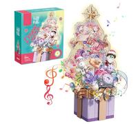 MEIEST Christmas Tree Building Blocks Set,Flower Gift Box Construction Toy,Xmas Holiday Home Decor