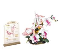 MEIEST Insect Flower Building Blocks Set,Colorful Construction Building Bricks Toy with a Science Popularization Card,Creative Home Decoration (Orchid Mantis)